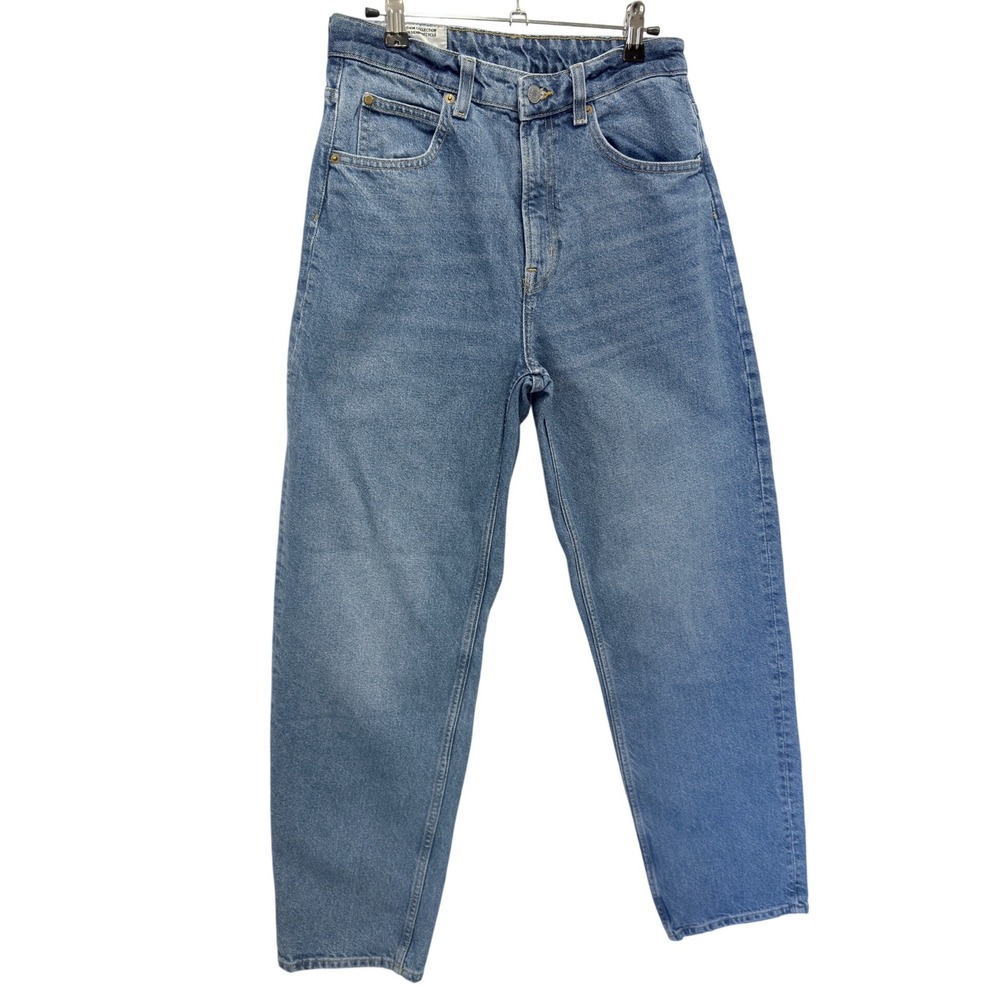 HM 90s Baggy Jeans Women 6 Medium Wash Recycled Denim High‎ Rise 0984970 4 Blue
